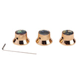 Maxbell 3Pcs Golden Volume Tone Speed Control Knobs for Electric Guitar/Bass #2