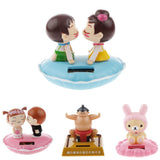Maxbell Cute Plastic Solar Power Kiss Doll Car Interior Ornament Home Decor Auto Accessories