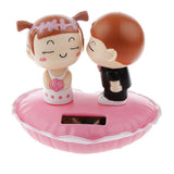 Maxbell Cute Plastic Solar Power Kiss Doll Car Interior Ornament Home Decor Auto Accessories