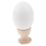 Maxbell Wooden Easter Simulated Egg w/ Stand Home Decor Kids Pretend Play Toy Gift White