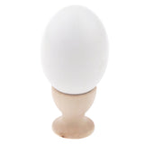 Maxbell Wooden Easter Simulated Egg w/ Stand Home Decor Kids Pretend Play Toy Gift White