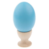 Maxbell Wooden Easter Simulated Egg w/ Stand Home Decor Pretend Play Toy Gift Light Blue