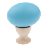 Maxbell Wooden Easter Simulated Egg w/ Stand Home Decor Pretend Play Toy Gift Light Blue