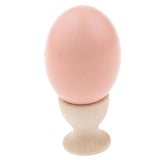 Maxbell Wooden Easter Simulated Egg w/ Stand Home Decor Kids Pretend Play Toy Gift Pink