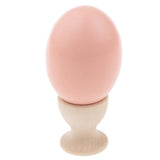 Maxbell Wooden Easter Simulated Egg w/ Stand Home Decor Kids Pretend Play Toy Gift Pink