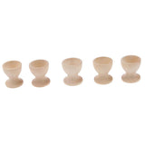 Maxbell 5Pcs Wooden Easter Egg Ball Stands Tray Holders Kids Pretend Play Home Decoration