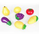 Maxbell Kids Children Toy Fruit & Veg Vegetable Plastic Role Pretend Kitchen Cutting Food