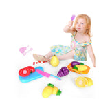 Maxbell Kids Children Toy Fruit & Veg Vegetable Plastic Role Pretend Kitchen Cutting Food