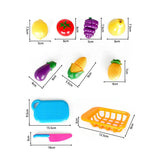 Maxbell Kids Children Toy Fruit & Veg Vegetable Plastic Role Pretend Kitchen Cutting Food