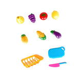 Maxbell Kids Children Toy Fruit & Veg Vegetable Plastic Role Pretend Kitchen Cutting Food