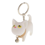 Maxbell Fashion Key Ring Lovely Kitten Pendant Keychain for Girls--White