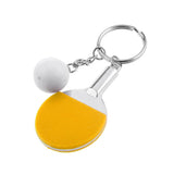 Maxbell Mini Yellow Table Tennis w/ Ball Charm Pendant Purse Bag Sports Keyring Keychain Gift