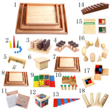 Maxbell Montessori Wood Brown Stairs Family Set Kids Childrens Early Educational Toy