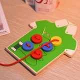 Maxbell Children DIY Pretend Play Wear the Button Preschoolers Educational Toy-Green
