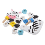 Maxbell Cartoon Animal Assemble Toys Tiger & Zebra Shaped Wooden Puzzle Children Developmental Toy