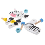 Maxbell Cartoon Animal Assemble Toys Tiger & Zebra Shaped Wooden Puzzle Children Developmental Toy