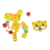 Maxbell Cartoon Animal Assemble Toys Tiger & Zebra Shaped Wooden Puzzle Children Developmental Toy