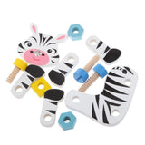 Maxbell Cartoon Animal Assemble Toys Tiger & Zebra Shaped Wooden Puzzle Children Developmental Toy