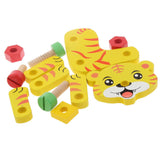 Maxbell Cartoon Animal Assemble Toys Tiger & Zebra Shaped Wooden Puzzle Children Developmental Toy