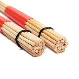 Maxbell Professional Jazz Drum Brushes Bamboo Drumsticks Unique Sound Instrument Red
