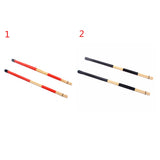 Maxbell Professional Jazz Drum Brushes Bamboo Drumsticks Unique Sound Instrument Red