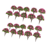 Maxbell Pack of 20pcs Painted Model Trees Building Train Railway Layout Scenery DIY 1:75 SA80-N