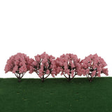 Maxbell Pack of 20pcs Painted Model Trees Building Train Railway Layout Scenery DIY 1:75 SA80-Pink
