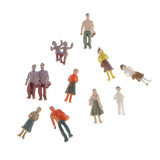 Maxbell 20pcs 8.8cm Green Trees + 100pcs Painted Figure Models Set for Train Railroad Layout Building
