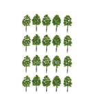 Maxbell 20pcs 8.8cm Green Trees + 100pcs Painted Figure Models Set for Train Railroad Layout Building