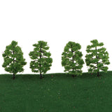 Maxbell 20pcs 8.8cm Green Trees + 100pcs Painted Figure Models Set for Train Railroad Layout Building