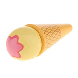 Maxbell Kitchen Food Play Toy Wooden Magnetic Decorative Ice Cream Cone Kid Yellow