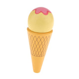 Maxbell Kitchen Food Play Toy Wooden Magnetic Decorative Ice Cream Cone Kid Yellow