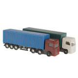 Maxbell 2Pcs Model Container Truck Figure Transporter Truck Vehicle Car 1:100 HO Scale Building Scenery Layout