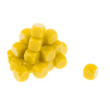 Maxbell Pack of 25pcs Opaque Yellow Blank D6 Six Sided Dice Teaching Resources Party Supplies