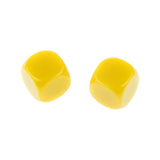 Maxbell Pack of 25pcs Opaque Yellow Blank D6 Six Sided Dice Teaching Resources Party Supplies