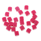 Maxbell Pack of 25pcs Opaque Fuchsia Blank D6 Six Sided Dice Teaching Resources Party Supplies