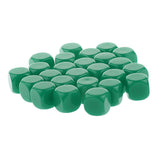 Maxbell Pack of 25pcs Opaque Green Blank D6 Six Sided Dice Teaching Resources Party Supplies
