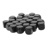 Maxbell Pack of 25pcs Opaque Black Blank D6 Six Sided Dice Teaching Resources Party Supplies