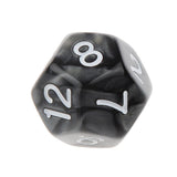 Maxbell Pack of 10pcs Pearl Black D12 Twelve Sided Game Dice D&D TRPG Games Party Supplies