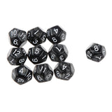 Maxbell Pack of 10pcs Pearl Black D12 Twelve Sided Game Dice D&D TRPG Games Party Supplies