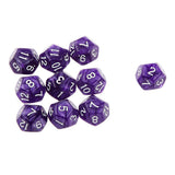 Maxbell Pack of 10pcs Pearl Purple D12 Twelve Sided Game Dice D&D TRPG Games Party Supplies