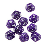 Maxbell Pack of 10pcs Pearl Purple D12 Twelve Sided Game Dice D&D TRPG Games Party Supplies