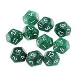 Maxbell Pack of 10pcs Pearl Green D12 Twelve Sided Game Dice D&D TRPG Games Party Supplies