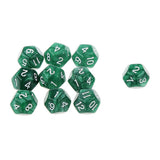Maxbell Pack of 10pcs Pearl Green D12 Twelve Sided Game Dice D&D TRPG Games Party Supplies