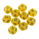 Maxbell Pack of 10pcs Pearl Yellow D12 Twelve Sided Game Dice D&D TRPG Games Party Supplies