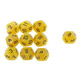 Maxbell Pack of 10pcs Pearl Yellow D12 Twelve Sided Game Dice D&D TRPG Games Party Supplies
