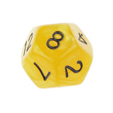 Maxbell Pack of 10pcs Pearl Yellow D12 Twelve Sided Game Dice D&D TRPG Games Party Supplies