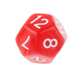 Maxbell Pack of 10pcs Pearl Red D12 Twelve Sided Game Dice D&D TRPG Games Party Supplies