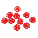 Maxbell Pack of 10pcs Pearl Red D12 Twelve Sided Game Dice D&D TRPG Games Party Supplies