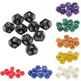 Maxbell Pack of 10pcs Pearl Red D12 Twelve Sided Game Dice D&D TRPG Games Party Supplies